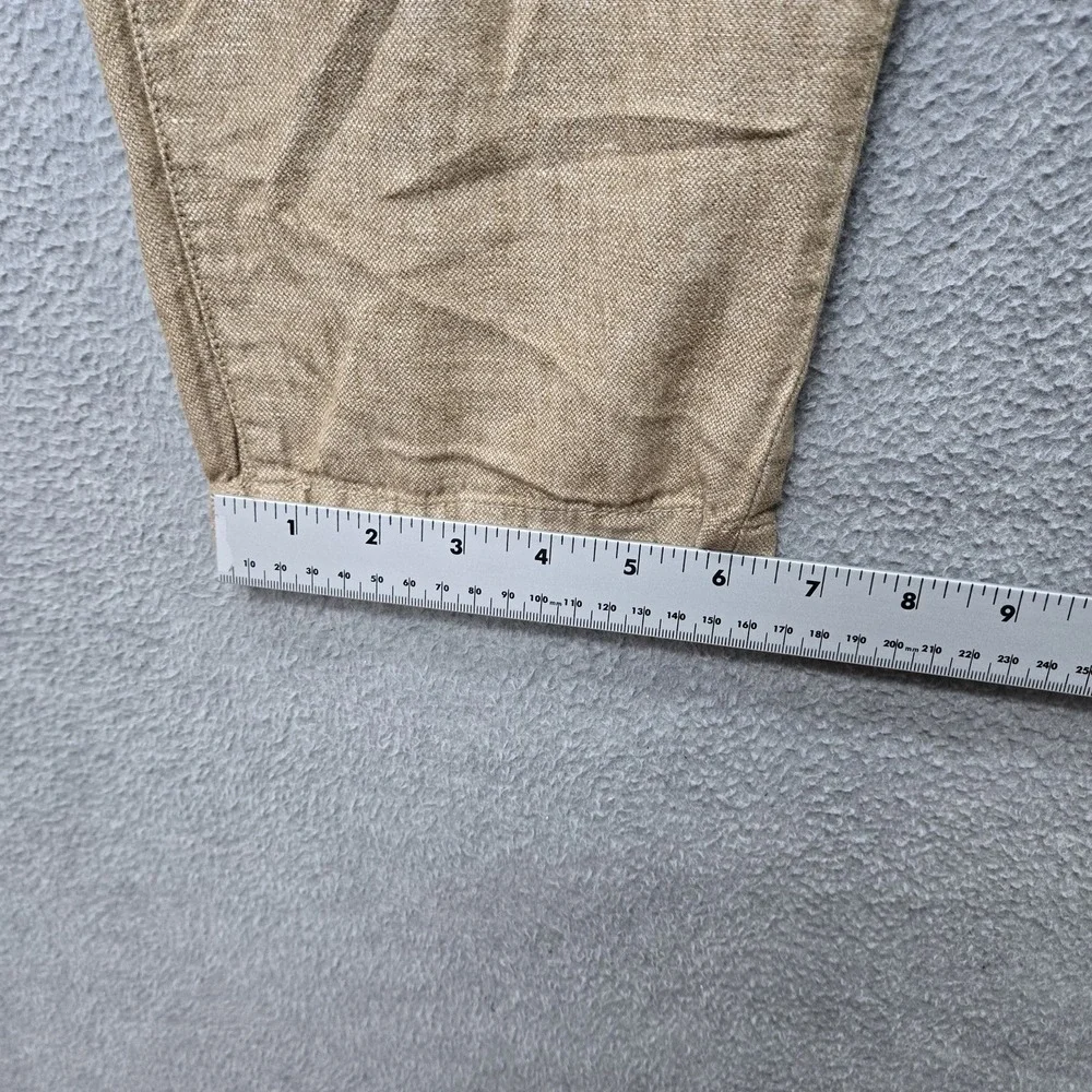 Banana Republic Men Pants 34X30 Tan Cotton Linen Dress Mason Athletic Tapered
